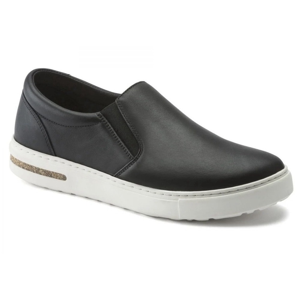 Birkenstock Oswego Shoes Womens Sz-39 Slip On Elastic Panels Black Leather
